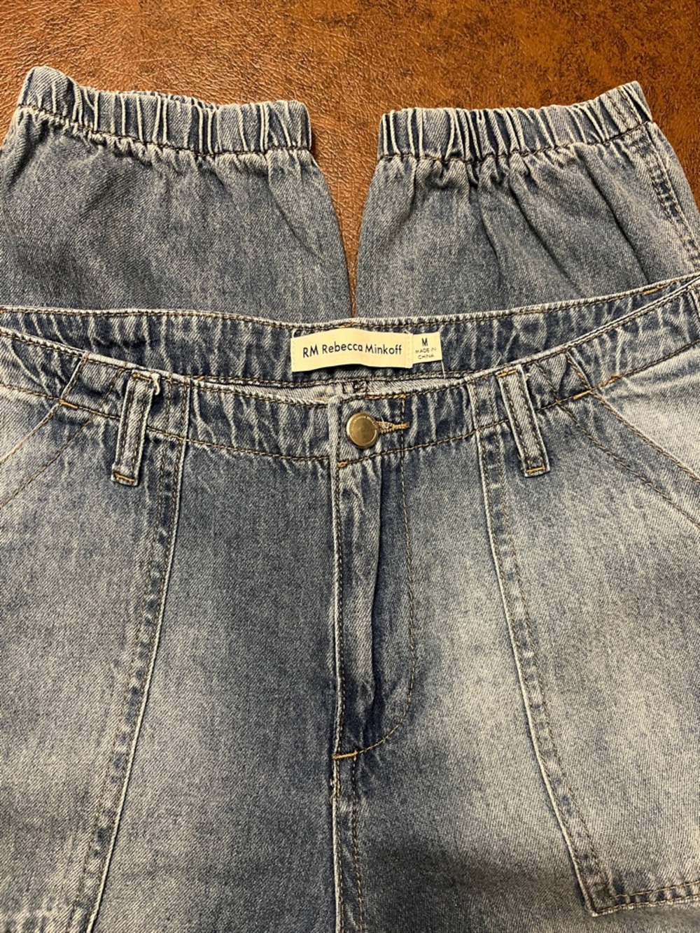 Rebecca Minkoff Light Blue Relaxed Cotton Jogger Jeans, Medium